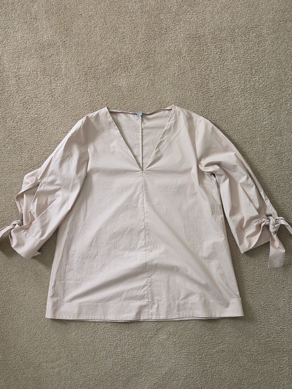 COS V-Neck Blush Pink Tunic Top 100% Cotton